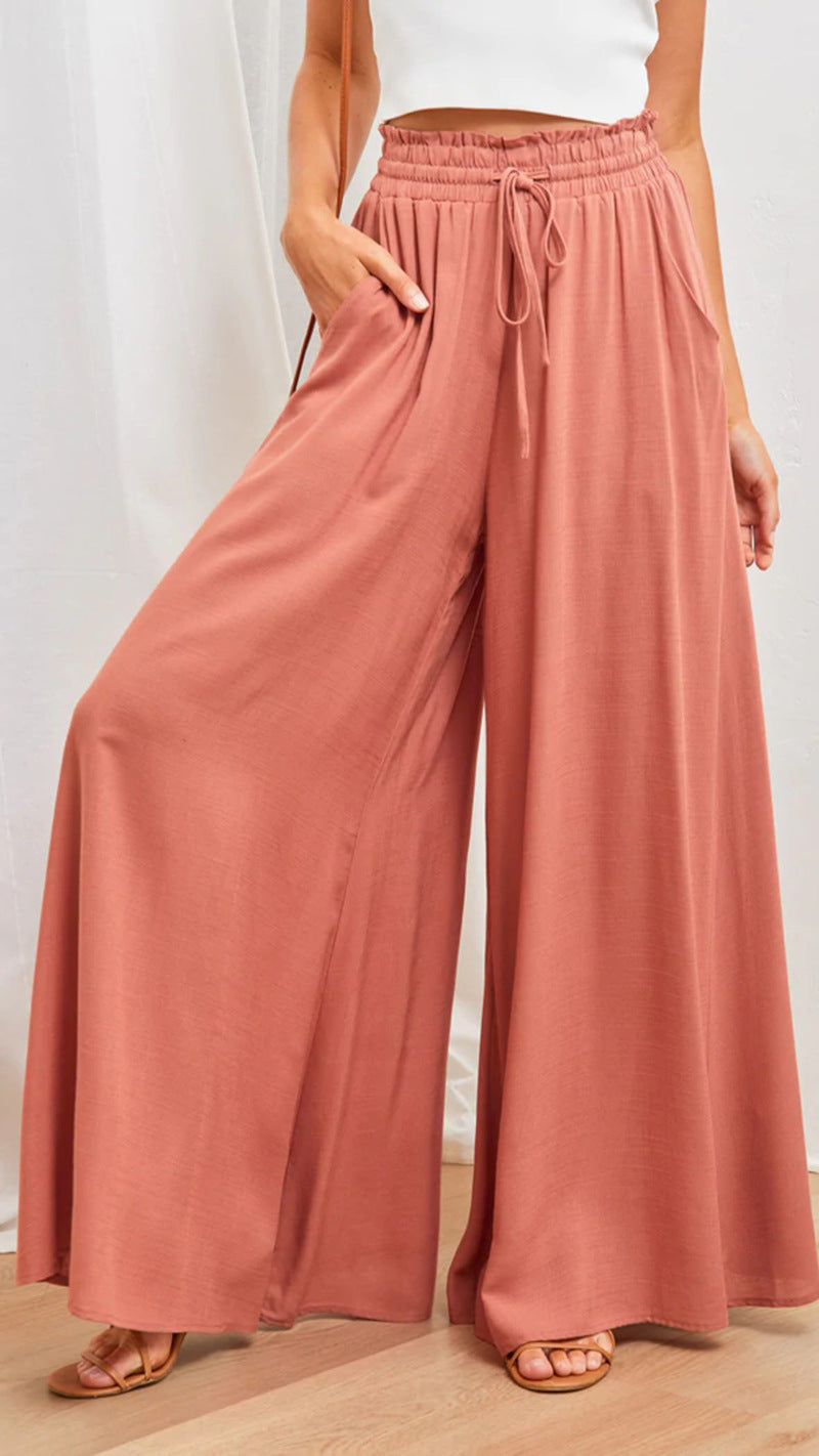 Womens Pants Wide Leg Loose Comfy Lounge Sweatpants With Pockets - cas7m