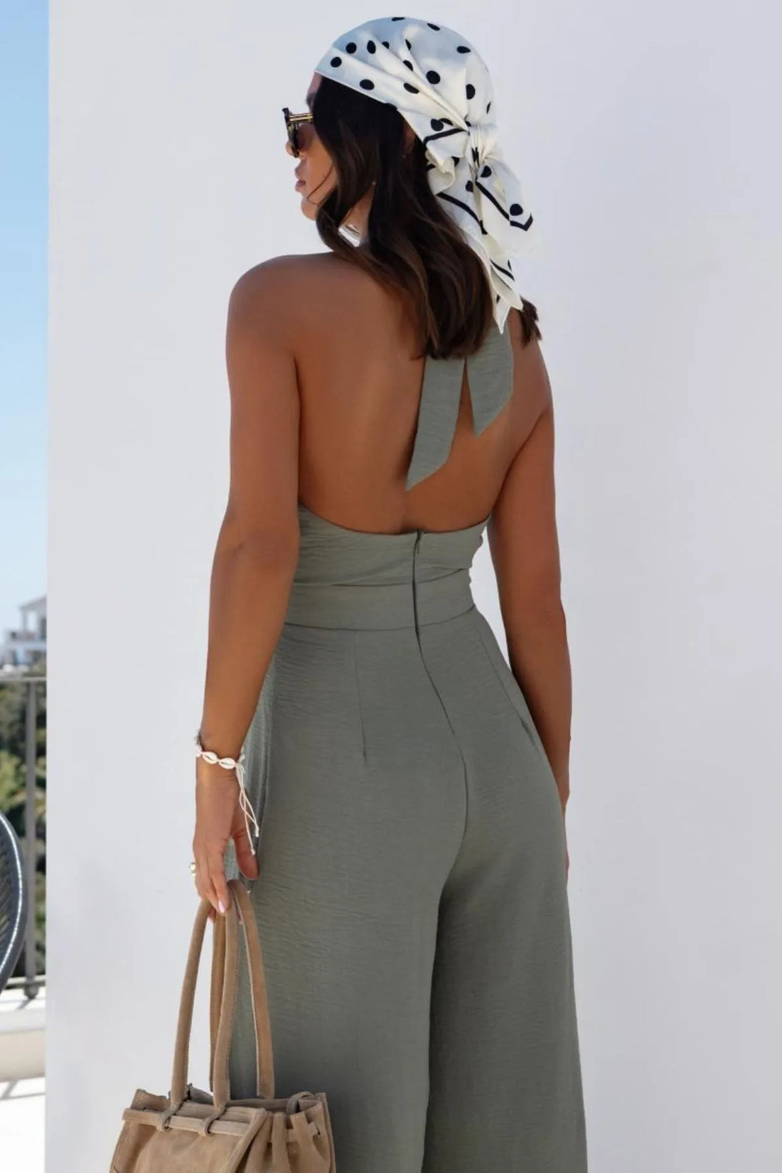 Crisscross Cutout Backless Maxi Dress - 100% Polyester Elegance - cas7m