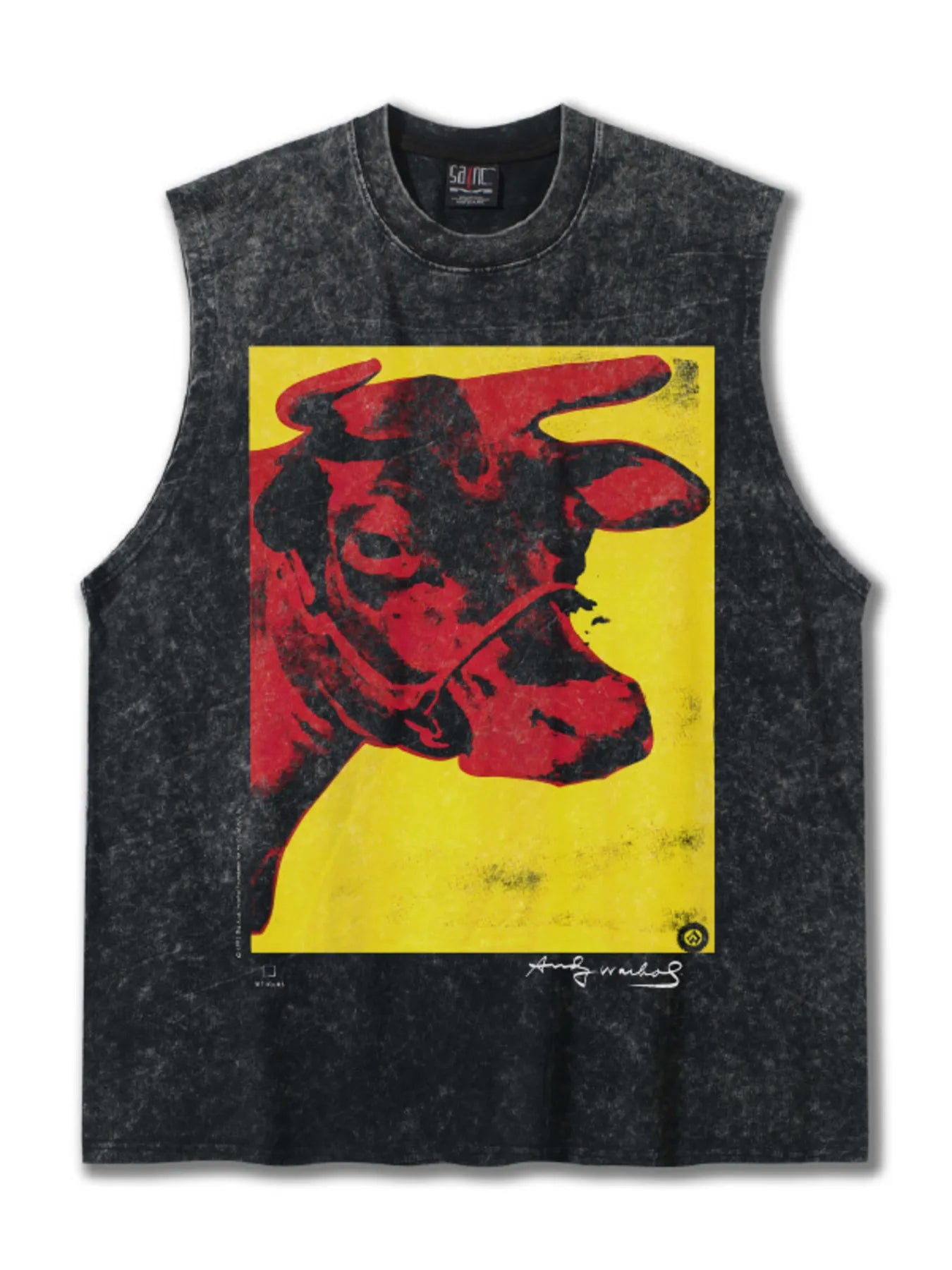 Men's Cow Graphic Round Neck Tank - cas7m