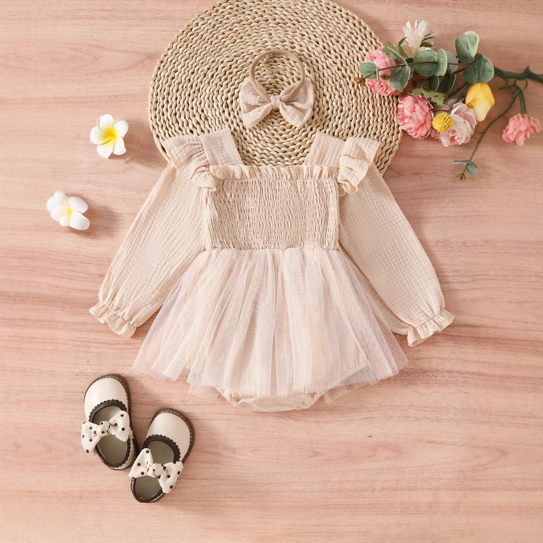 Girls Birthday Romper Short Crawling Outfit Or Dress - cas7m