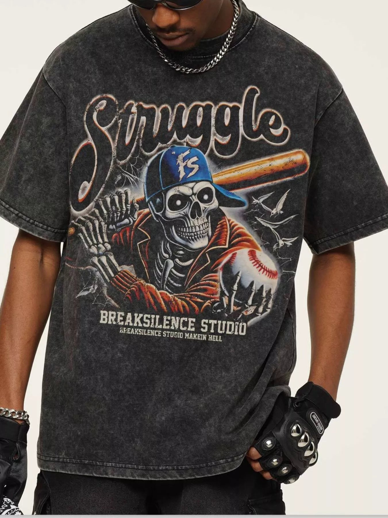Men's Graphic Round Neck Short Sleeve T-Shirt - cas7m