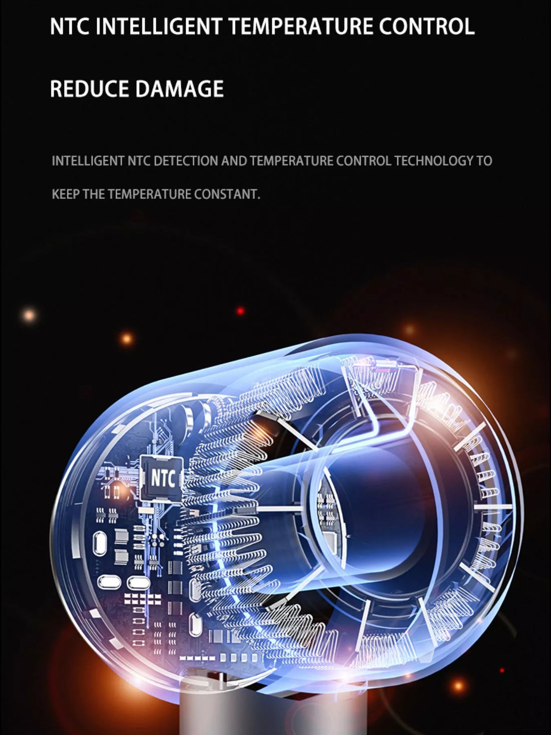 Intelligent Temperature Control High-Speed Hair Dryer - cas7m