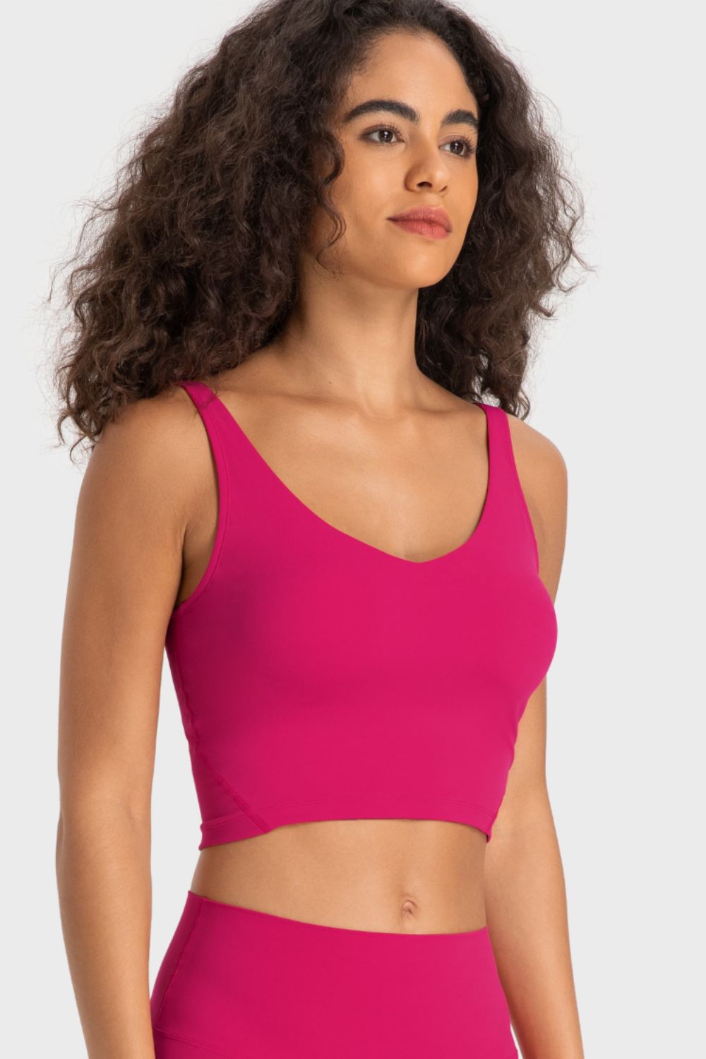 Millennia Deep V-Neck Crop Sports Bra - cas7m