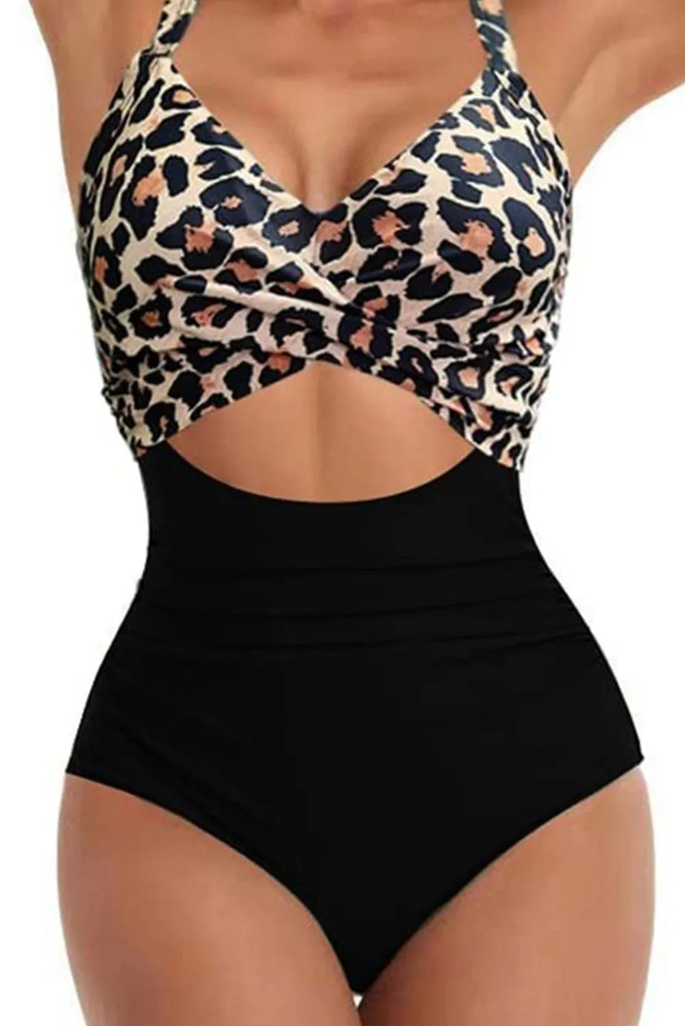 Tied Crisscross Cutout One-Piece Swimwear - cas7m