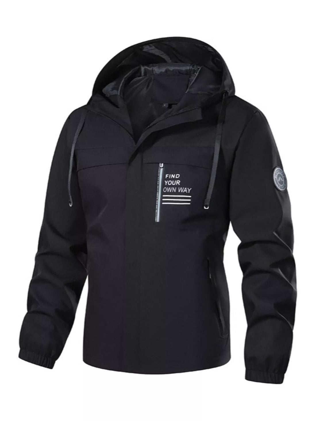 Men's Plus Size Waterproof Hooded Outdoor Jacket - cas7m