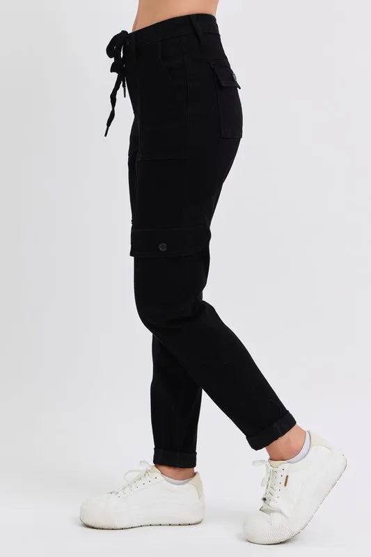 Judy Blue Full Size High Waist Cargo Cuffed Jogger Plus Size - cas7m