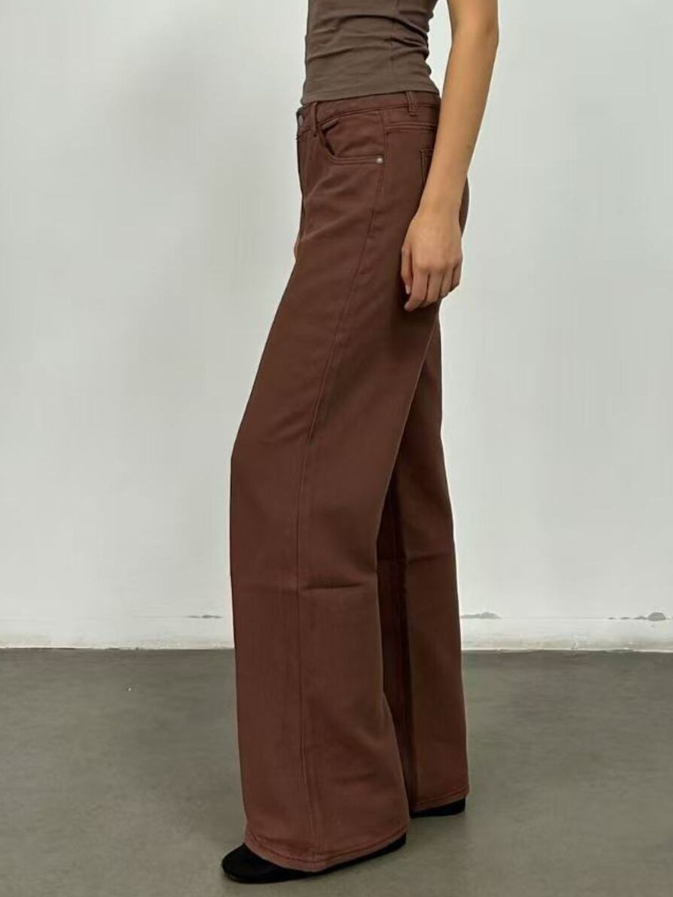 Butterfly Back Wide Leg Jeans - cas7m