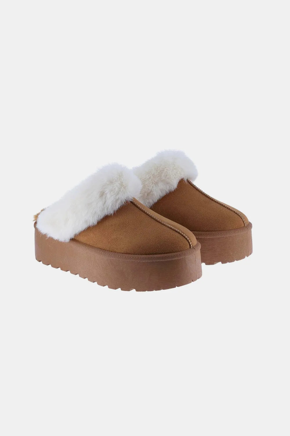 Weeboo Thick Bottom Fur Trim Snow Slippers - cas7m