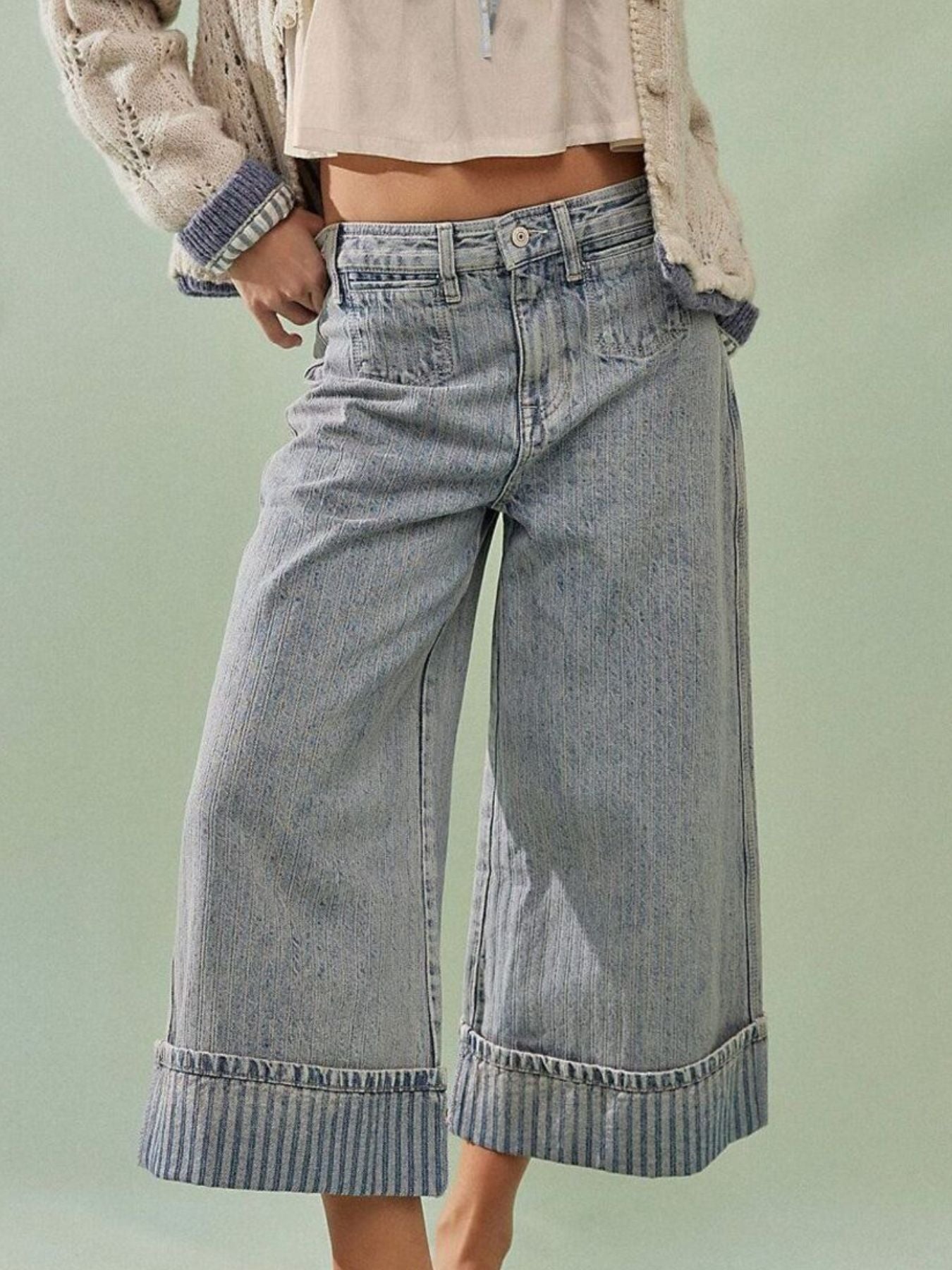 Wide-Leg Cropped Jeans - cas7m