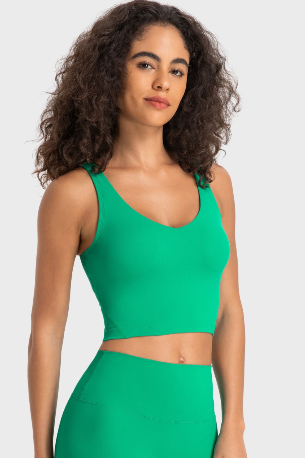 Millennia Deep V-Neck Crop Sports Bra - cas7m