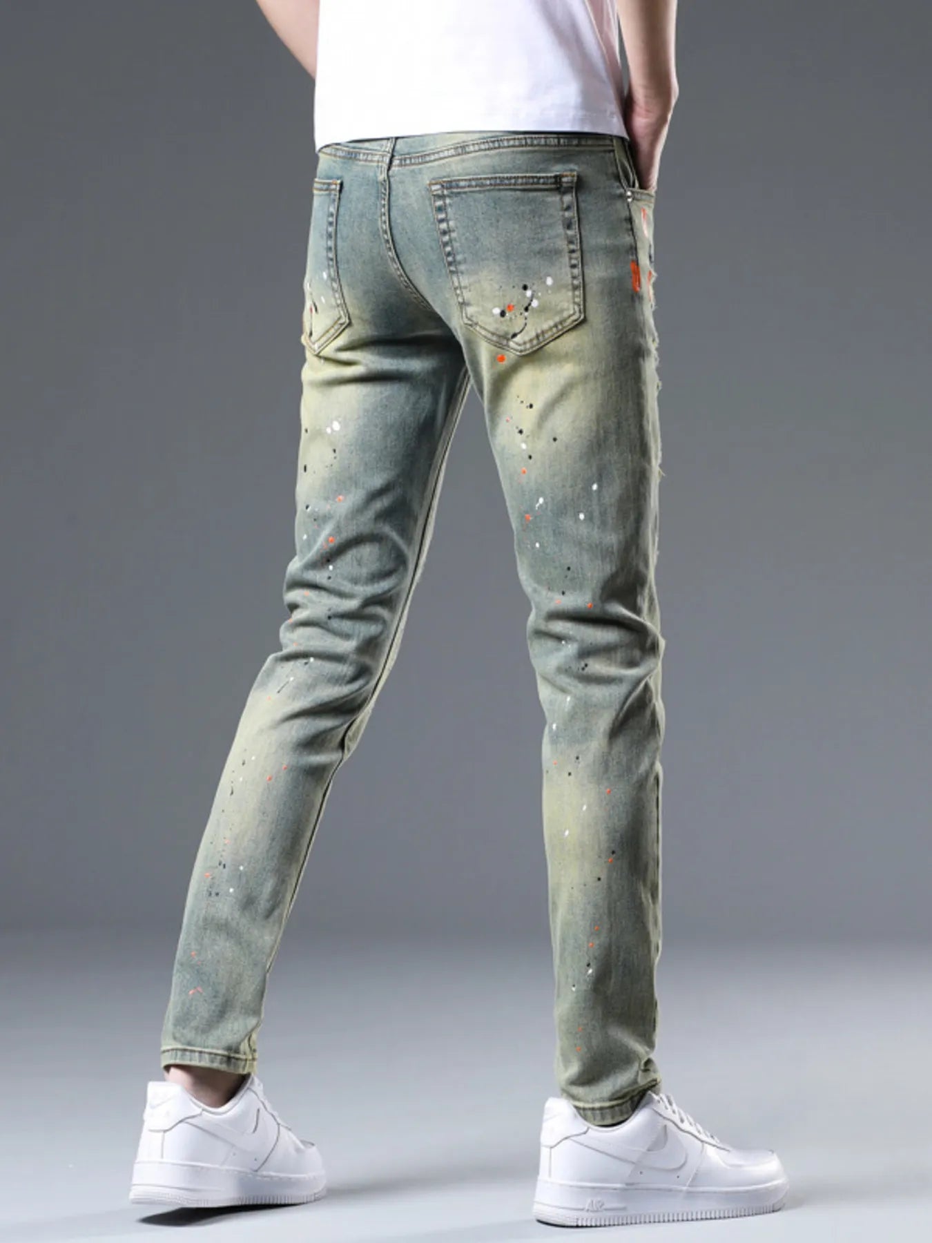 Men's Distressed Slim Fit Jeans - cas7m