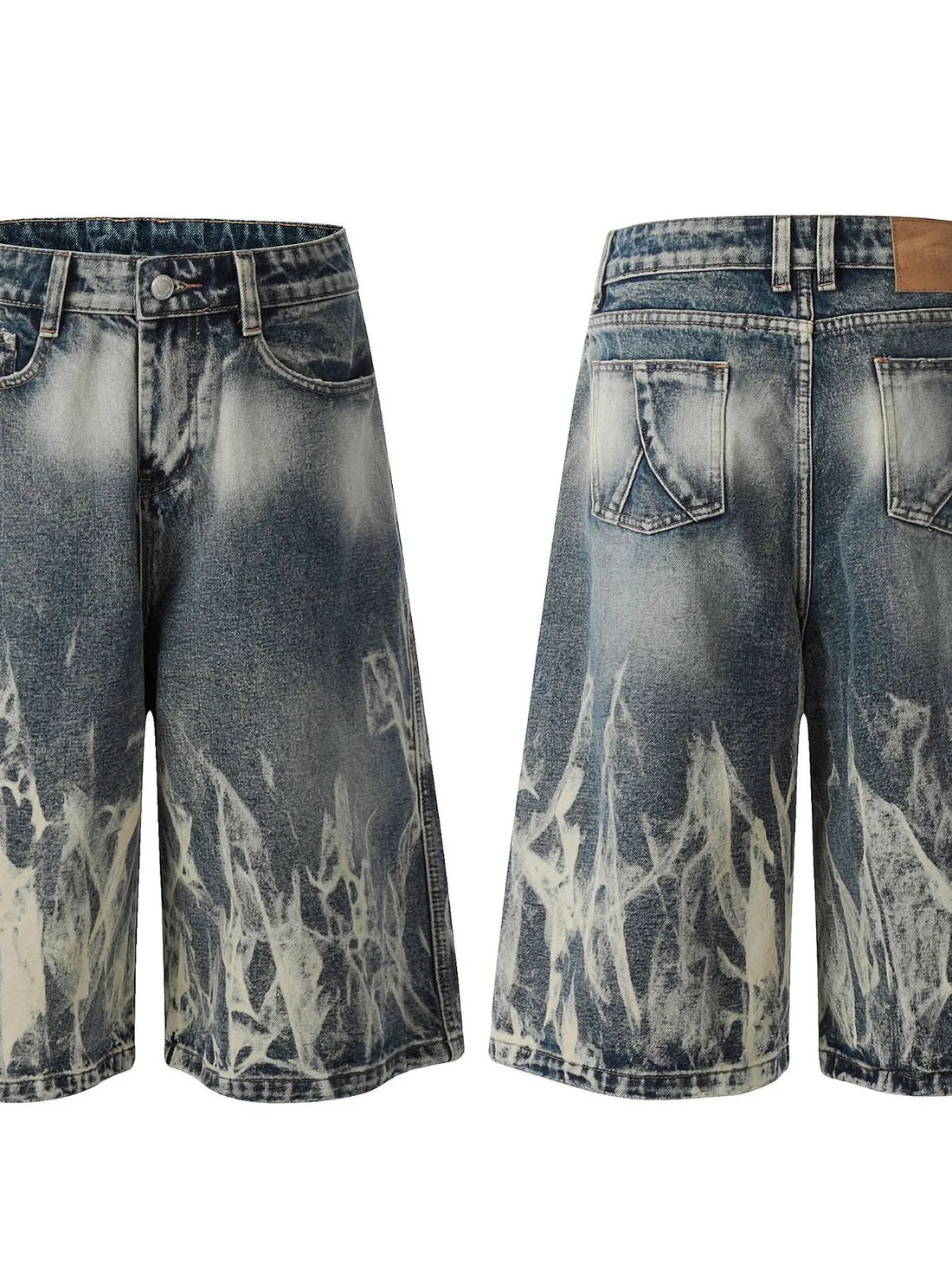 Men's Acid Wash Denim Shorts - cas7m