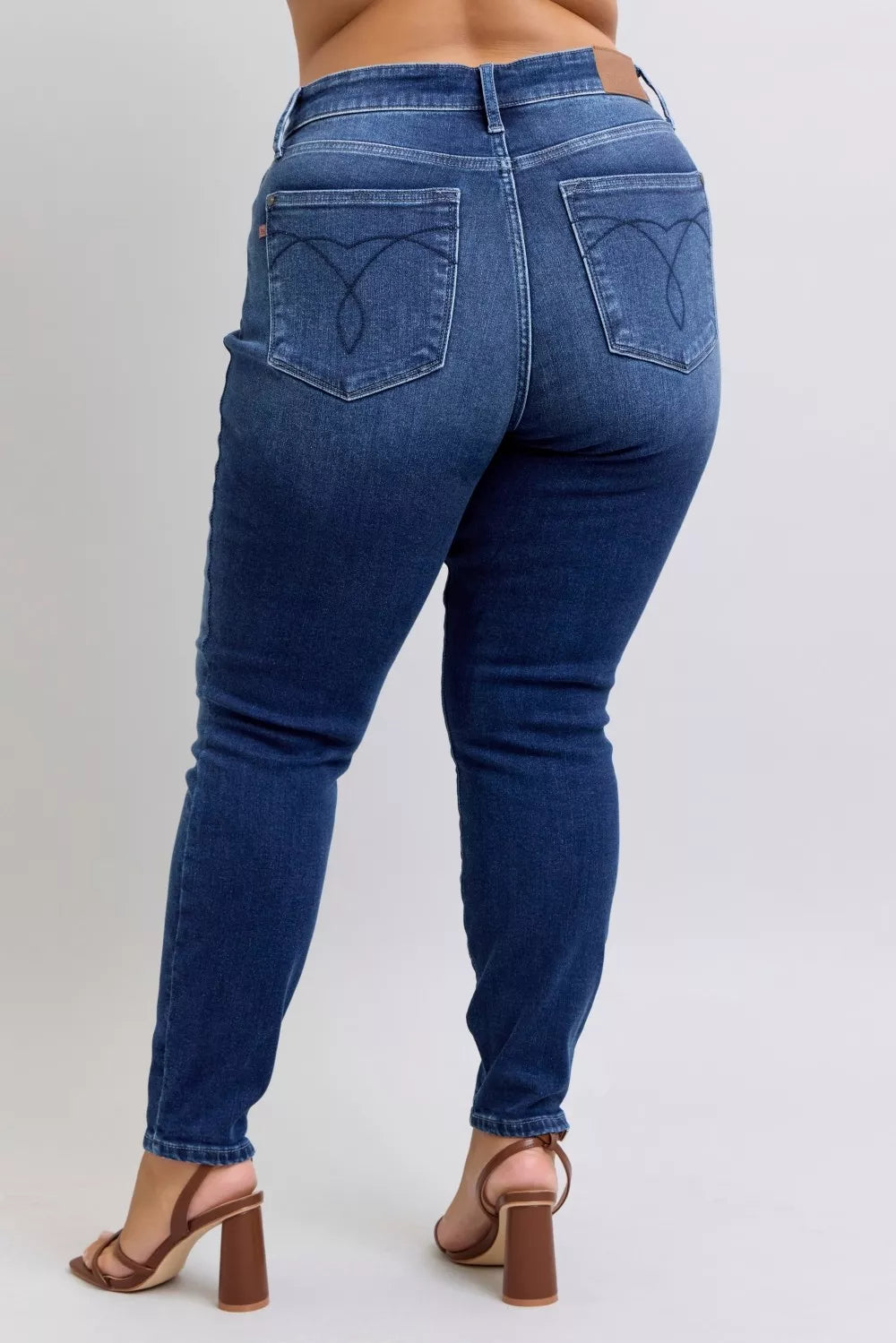 Judy Blue Full Size Washed Thermal Skinny Jeans Plus Size - cas7m