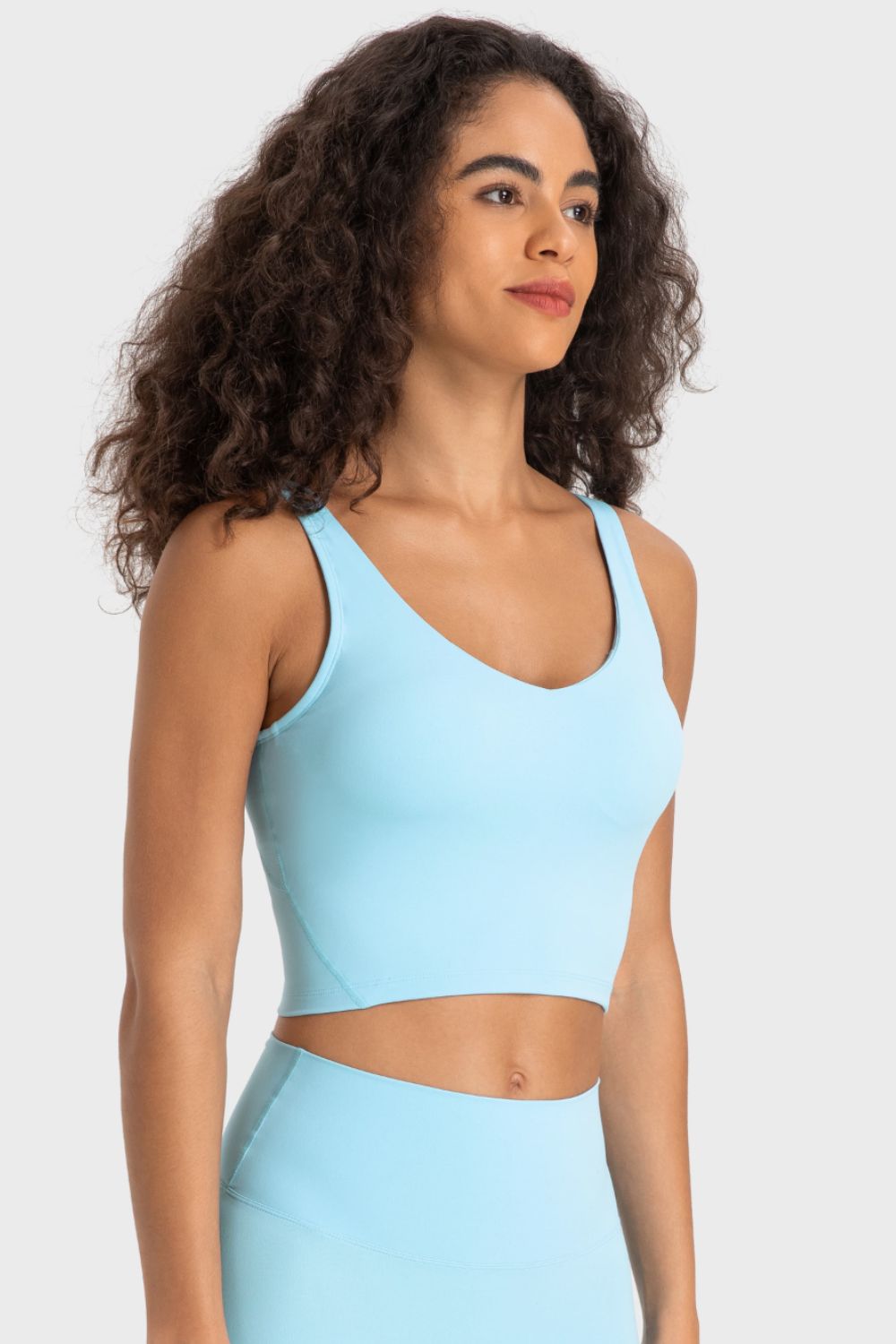 Millennia Deep V-Neck Crop Sports Bra - cas7m