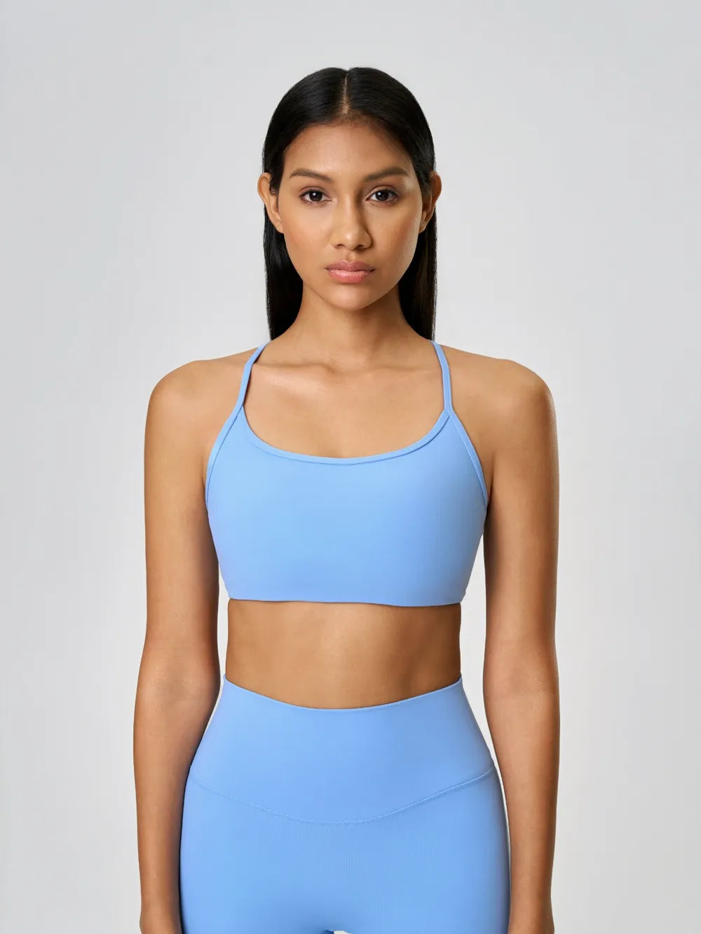 Millennia Crisscross Back Scoop Neck Active Cami with Detachable Chest Pads - cas7m