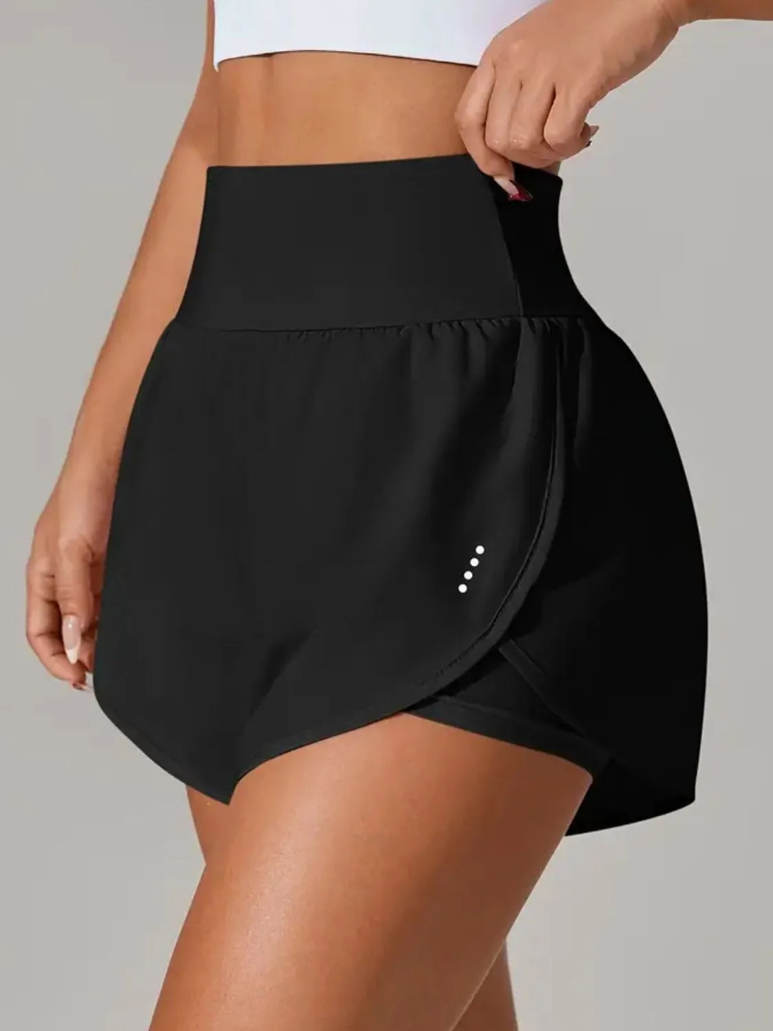 Pocketed High Waist Active Shorts - cas7m
