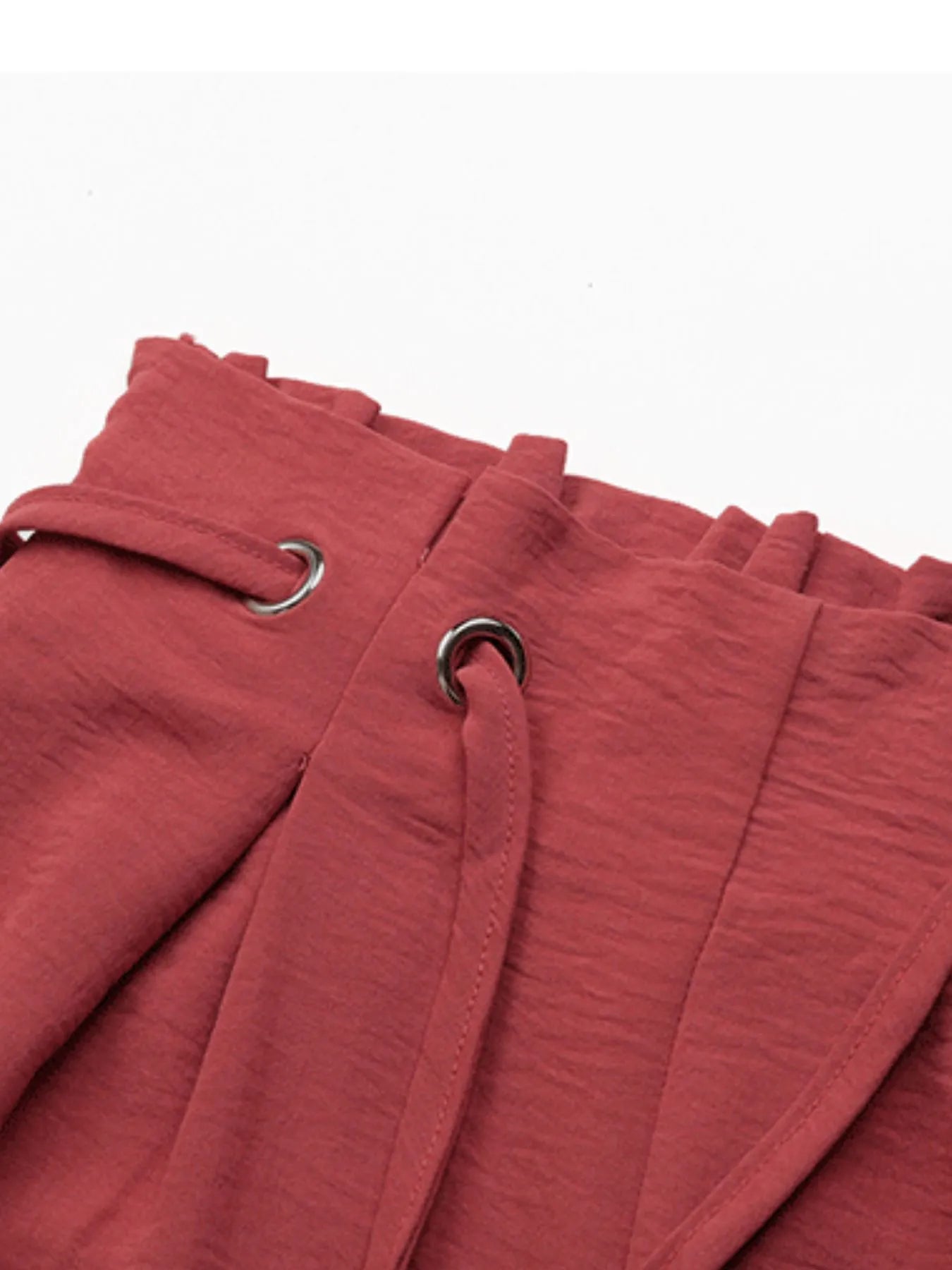 Tied Solid Color Shorts - cas7m