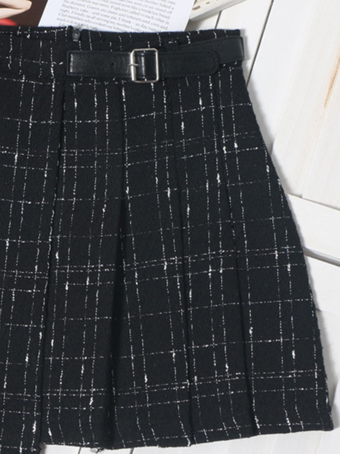 Pleated Plaid Mini Skirt - cas7m