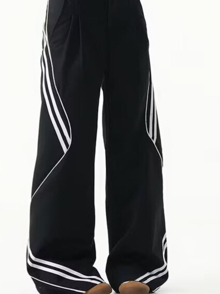 Men's Plus Size Striped Wide Leg Pants - cas7m