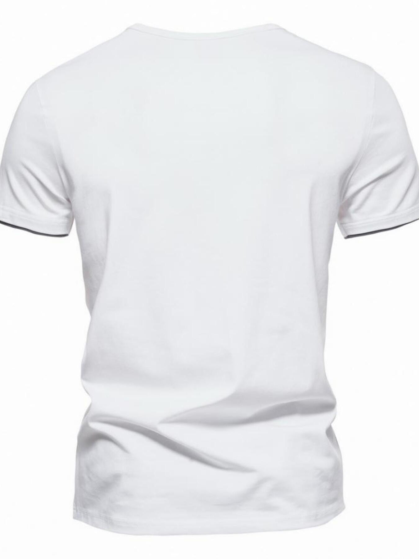 Men's Plus Size Slim Fit Notched Casual T-Shirt - cas7m