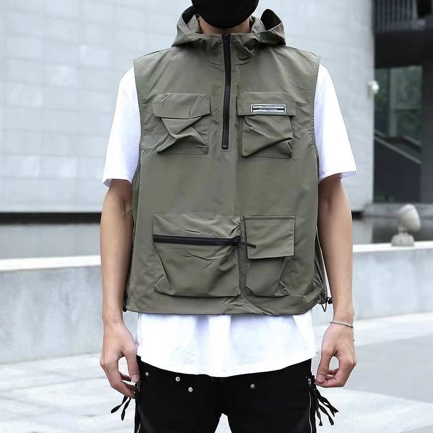 Workwear Casual Vest Sports Hooded Vest - cas7m