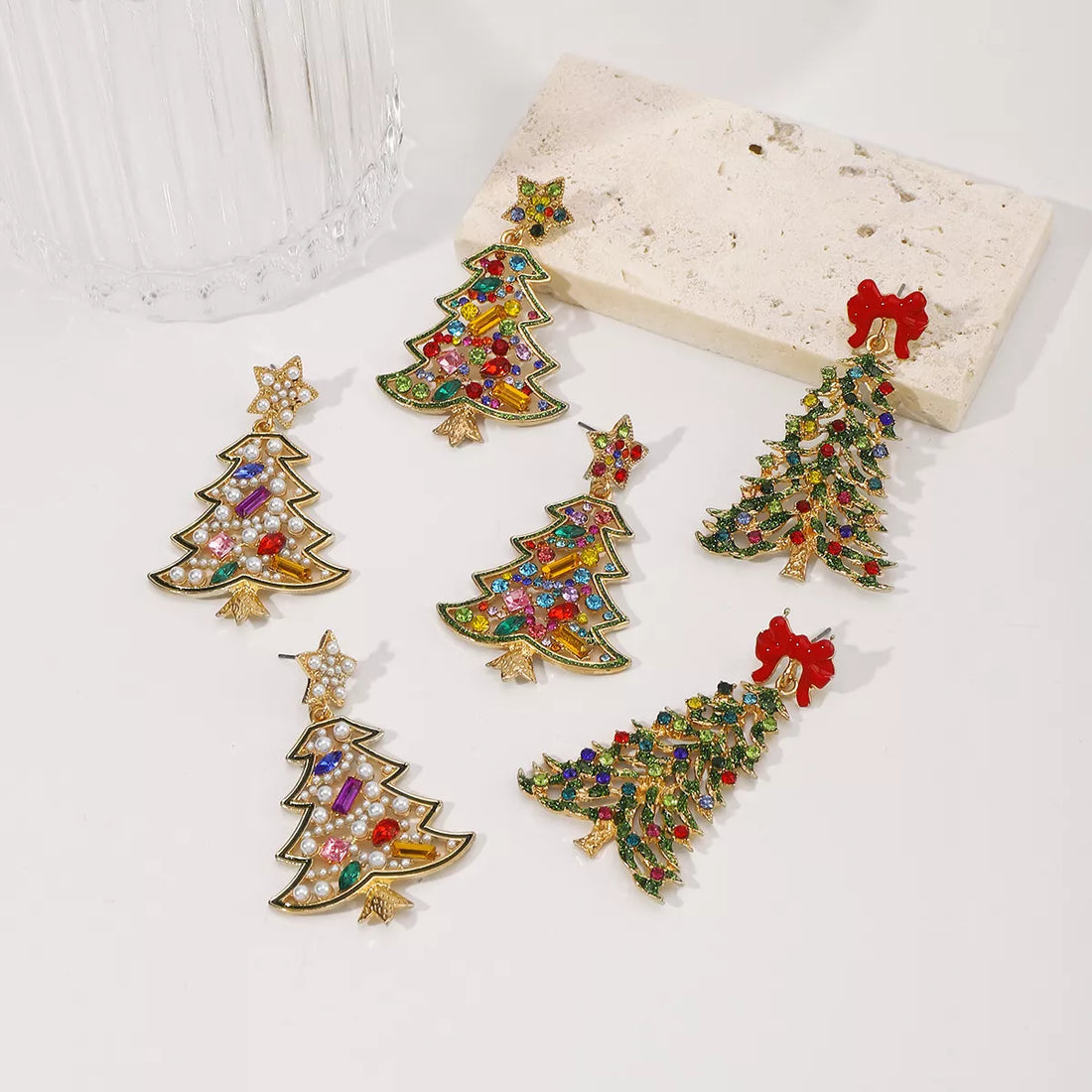 Christmas Tree Dangle Earrings - cas7m