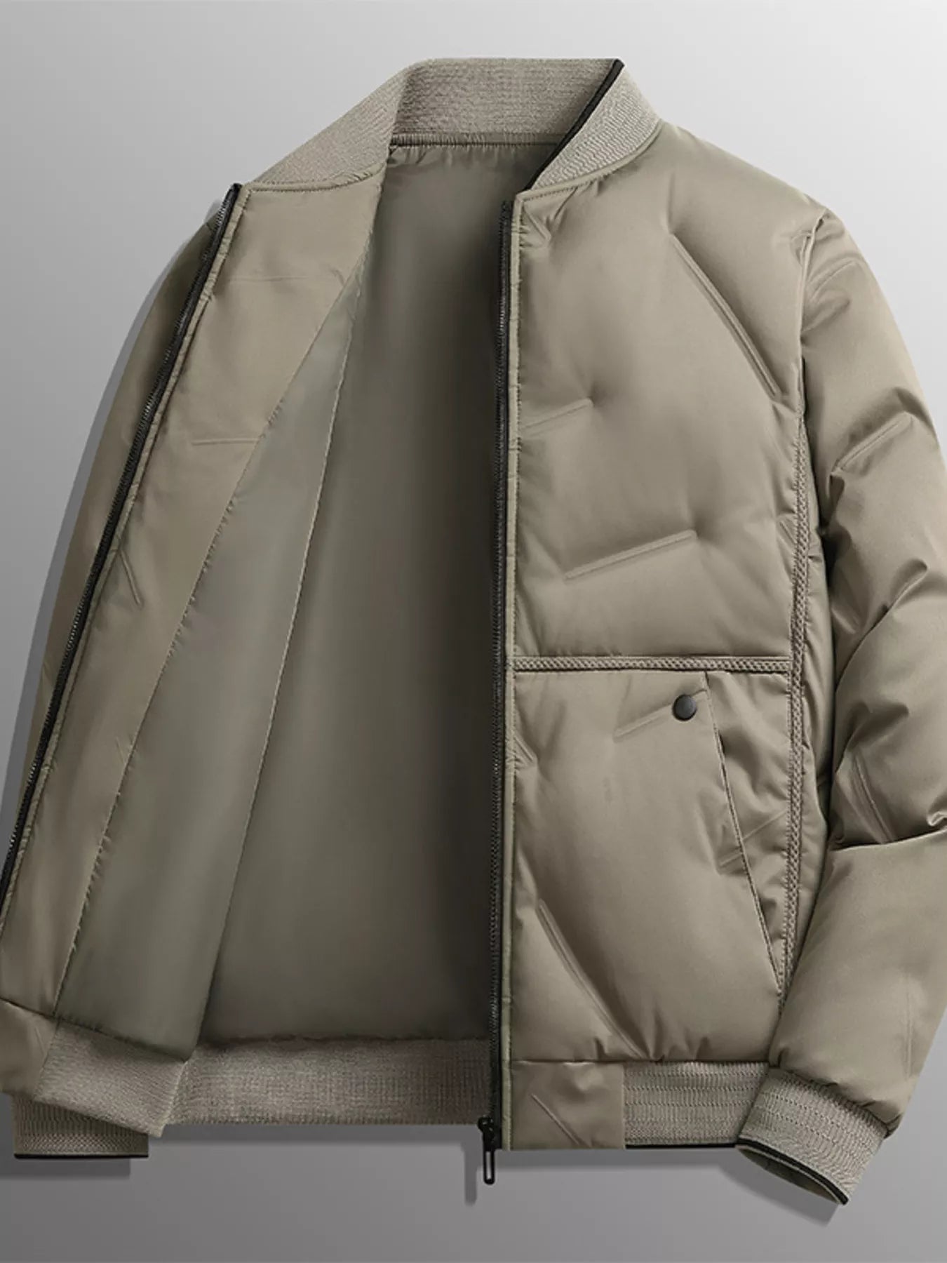 Men's Plus Size Lightweight Padded Bomber Jacket - cas7m