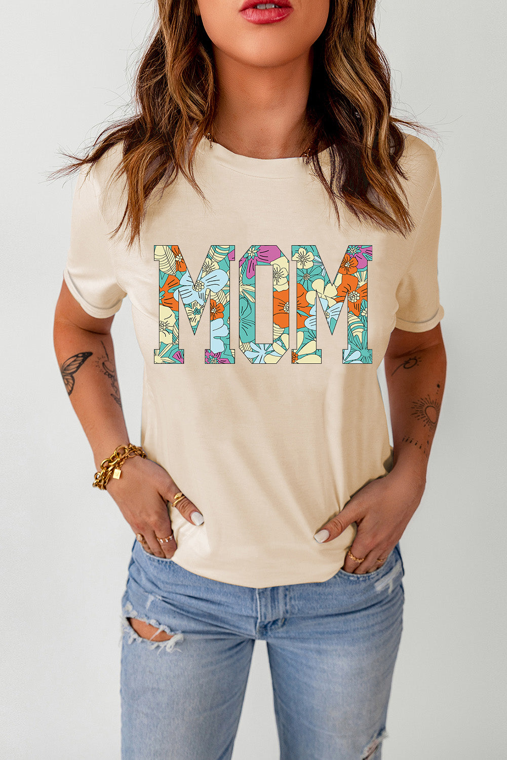 MOM Floral Graphic T-Shirt - cas7m