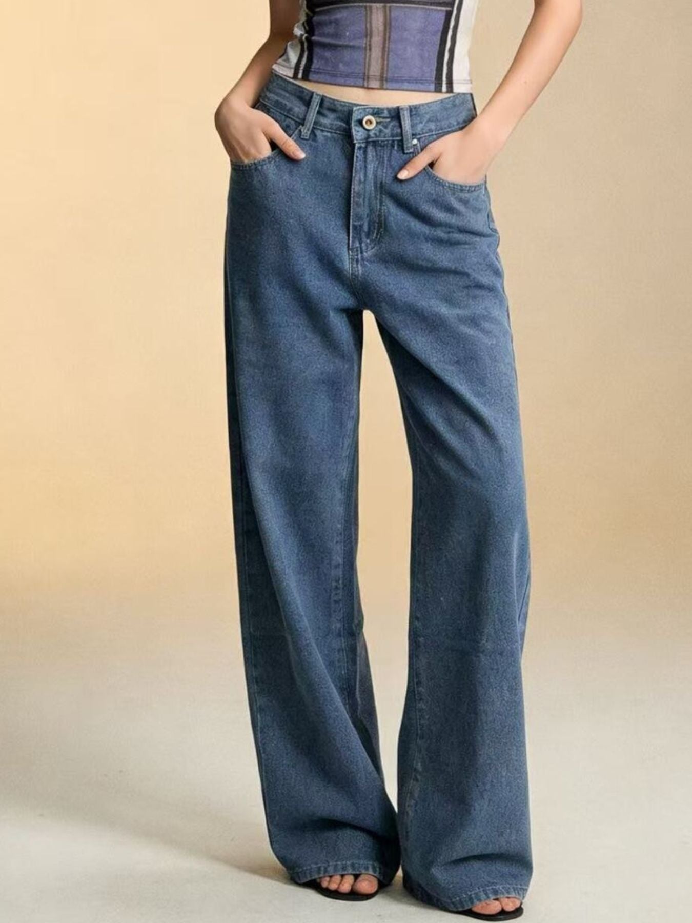 Bow Back Wide Leg Jeans - cas7m