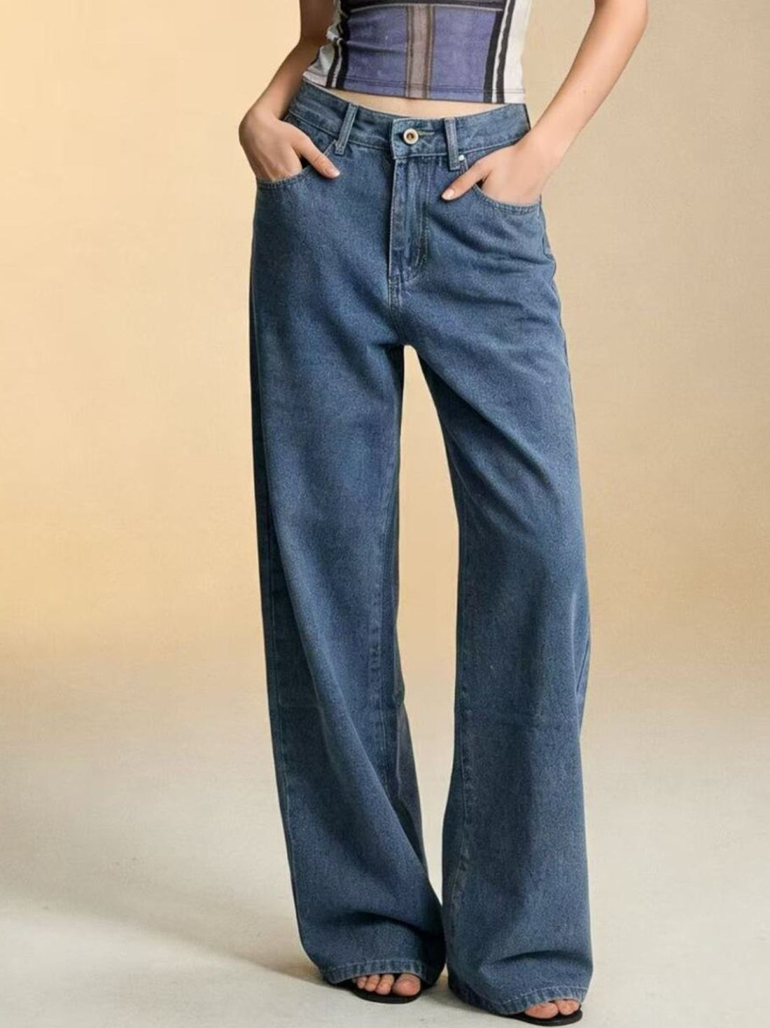 Bow Back Wide Leg Jeans - cas7m