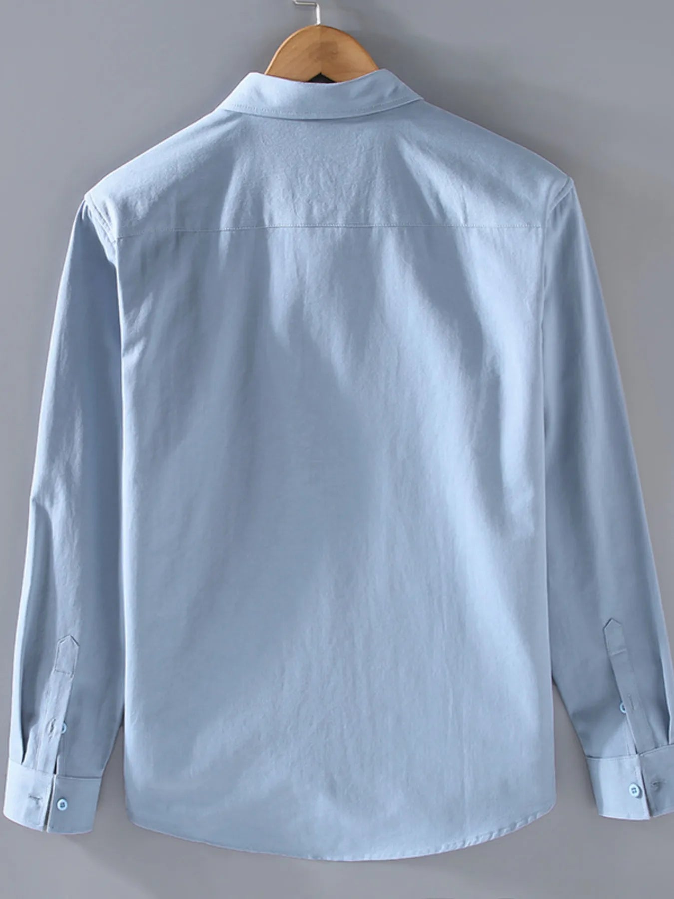 Men's Plus Size Long Sleeve Button-Up Shirt - cas7m