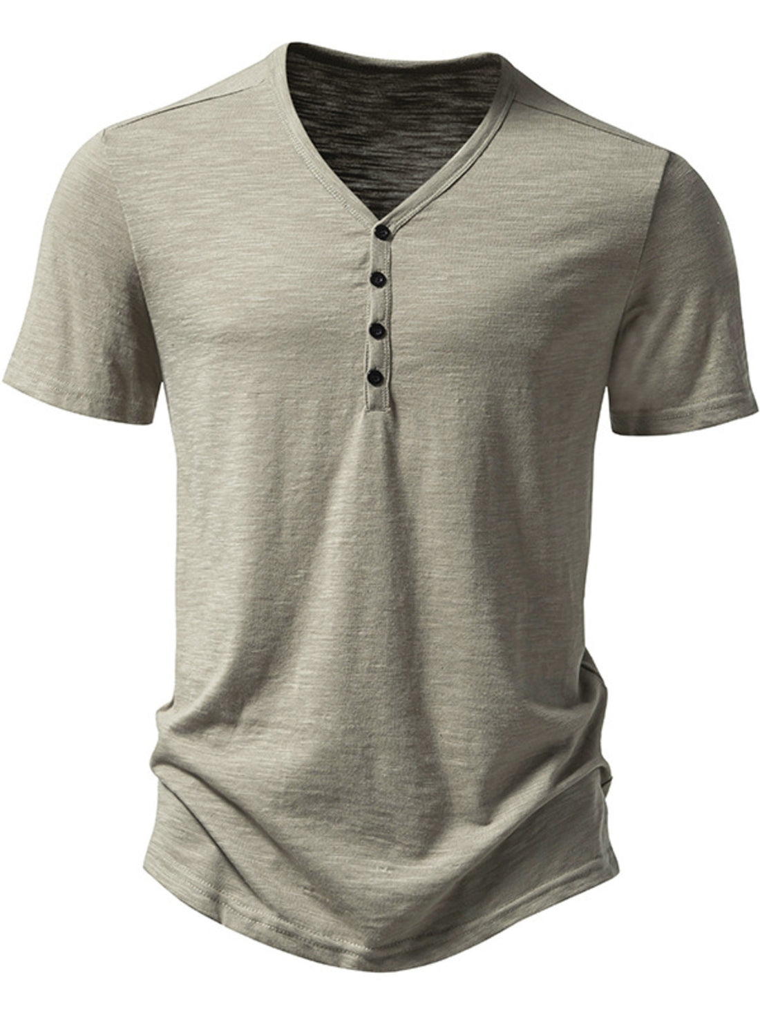 Men's Casual Button Detail T-Shirt - cas7m