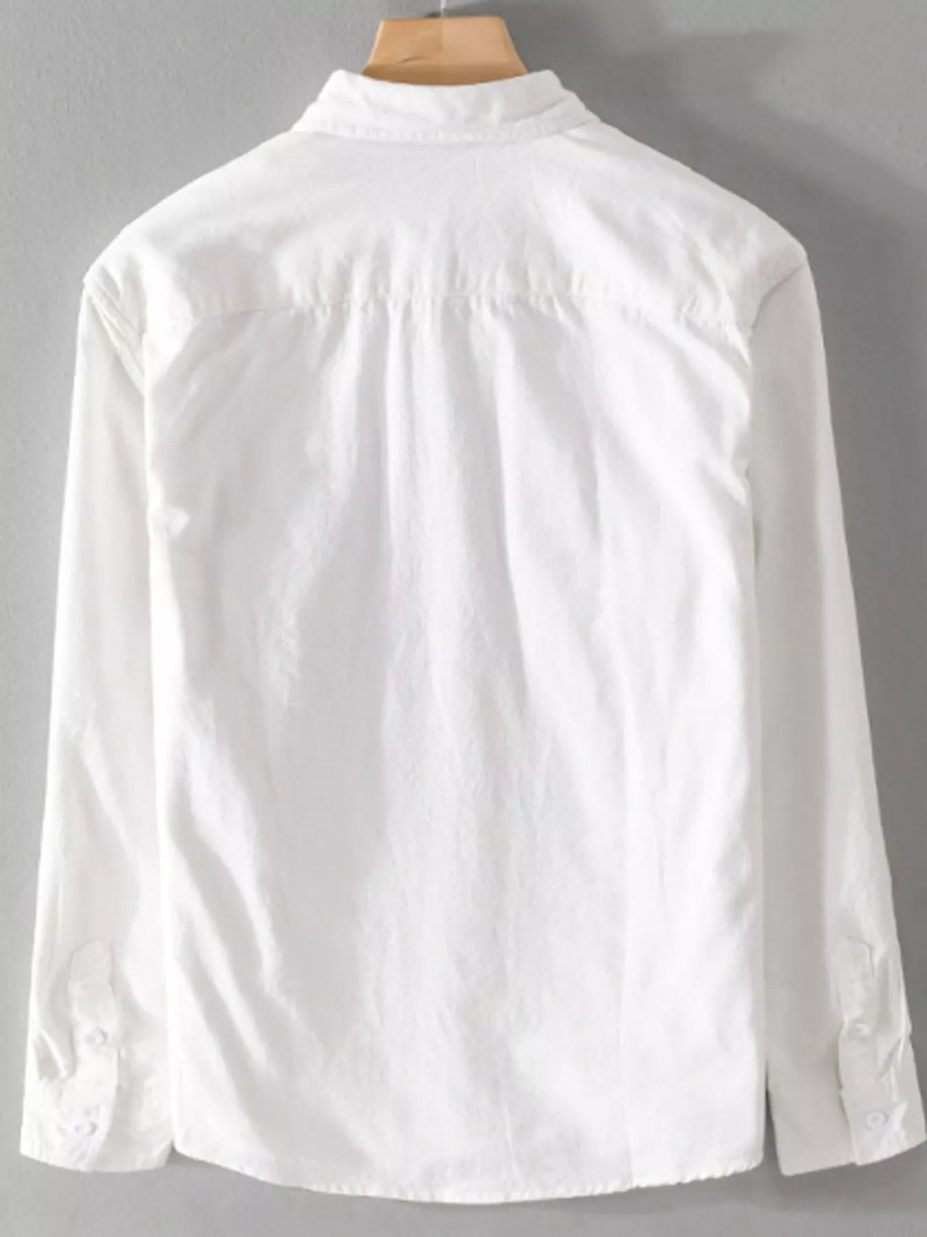 Men's Plus Size Button Up Long Sleeve Shirt - cas7m