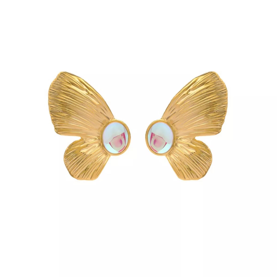 18K Gold-Plated  Butterfly Wing Earrings - cas7m