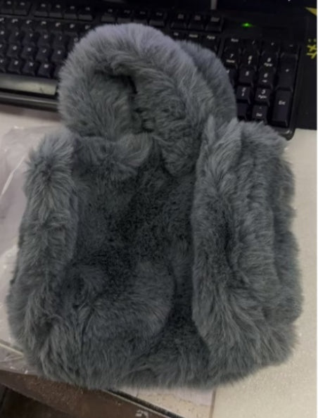 Winter Bags Chain Plush Handbag Totes Women Shoulder Bag - cas7m