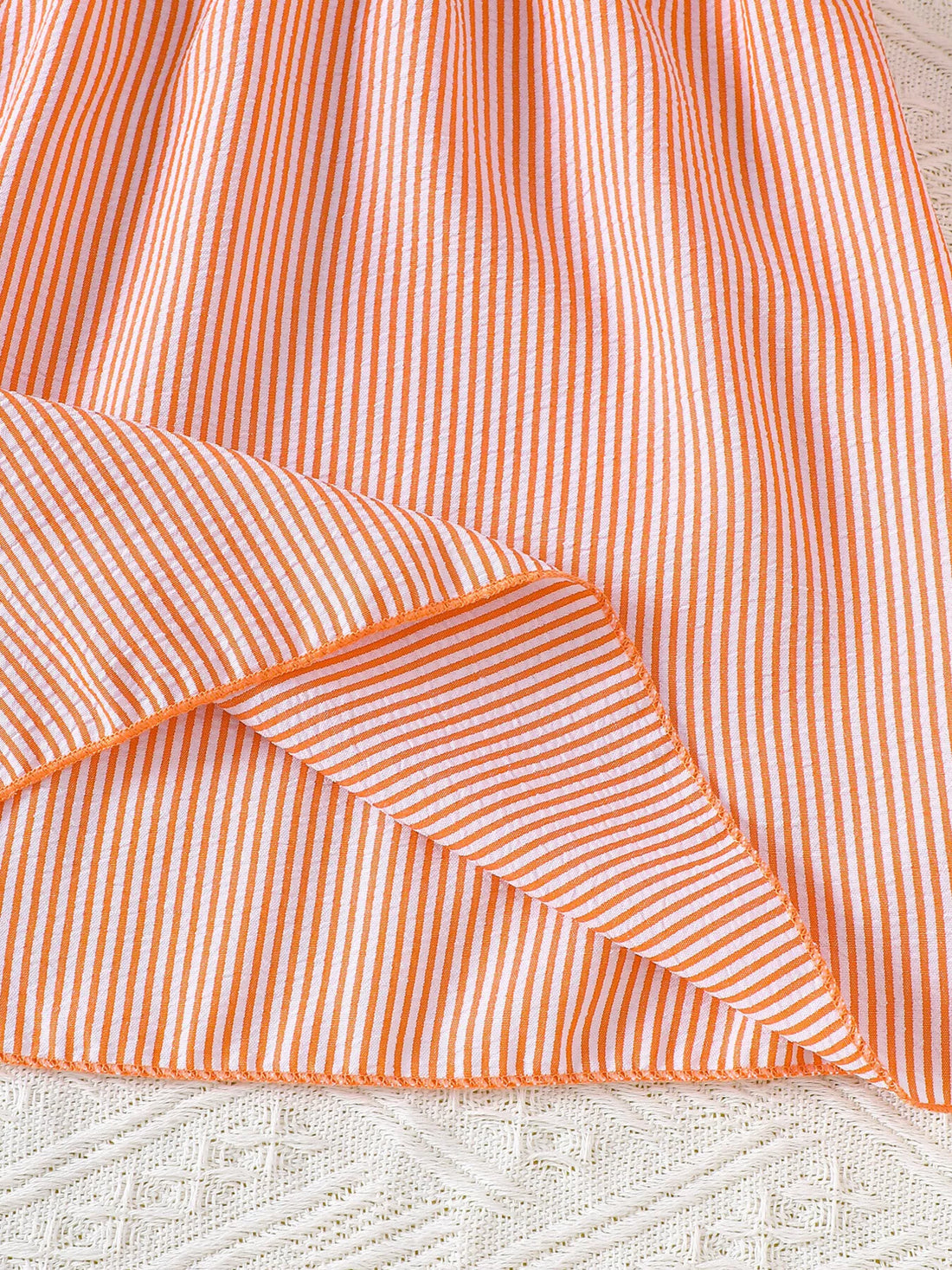 Children's Embroidered Striped Dress - cas7m