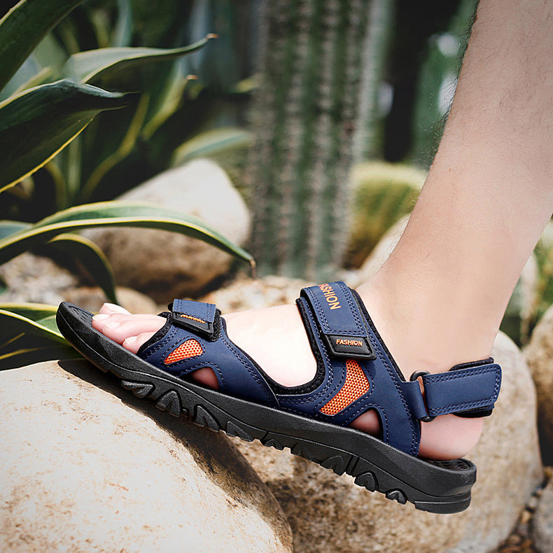 Velcro Sandals Men Summer Breathable Beach Shoes - cas7m