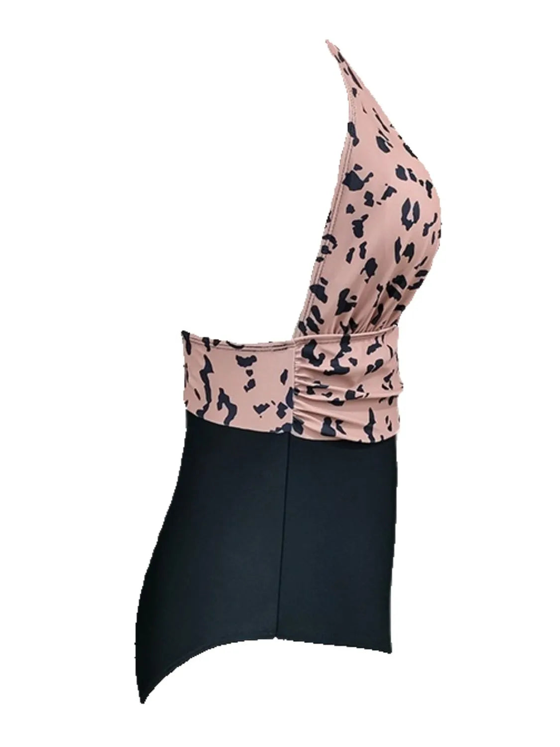 Full Size Leopard Halter Neck One-Piece Swimwear Plus Size - cas7m