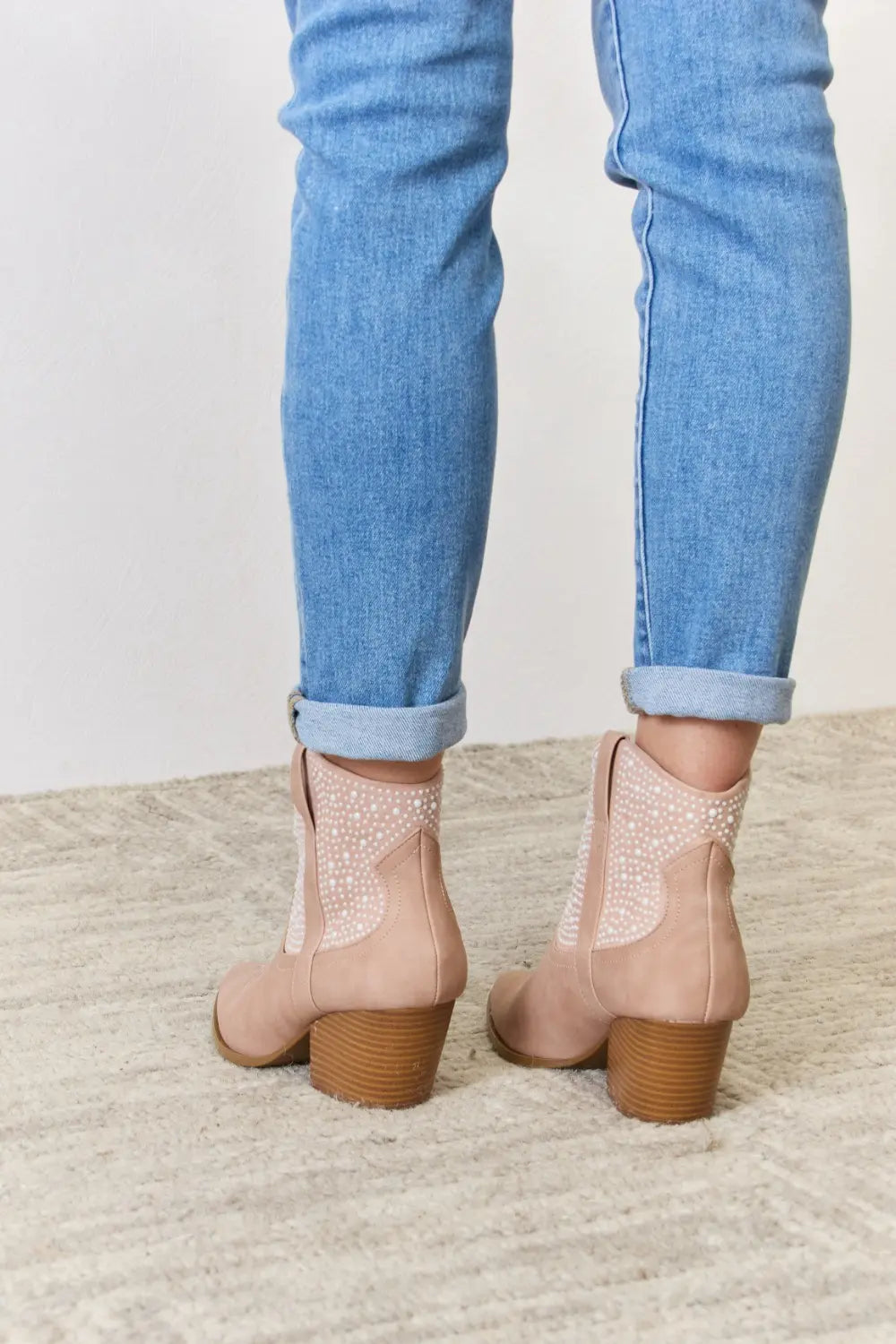 East Lion Corp Rhinestone Ankle Cowgirl Booties - cas7m