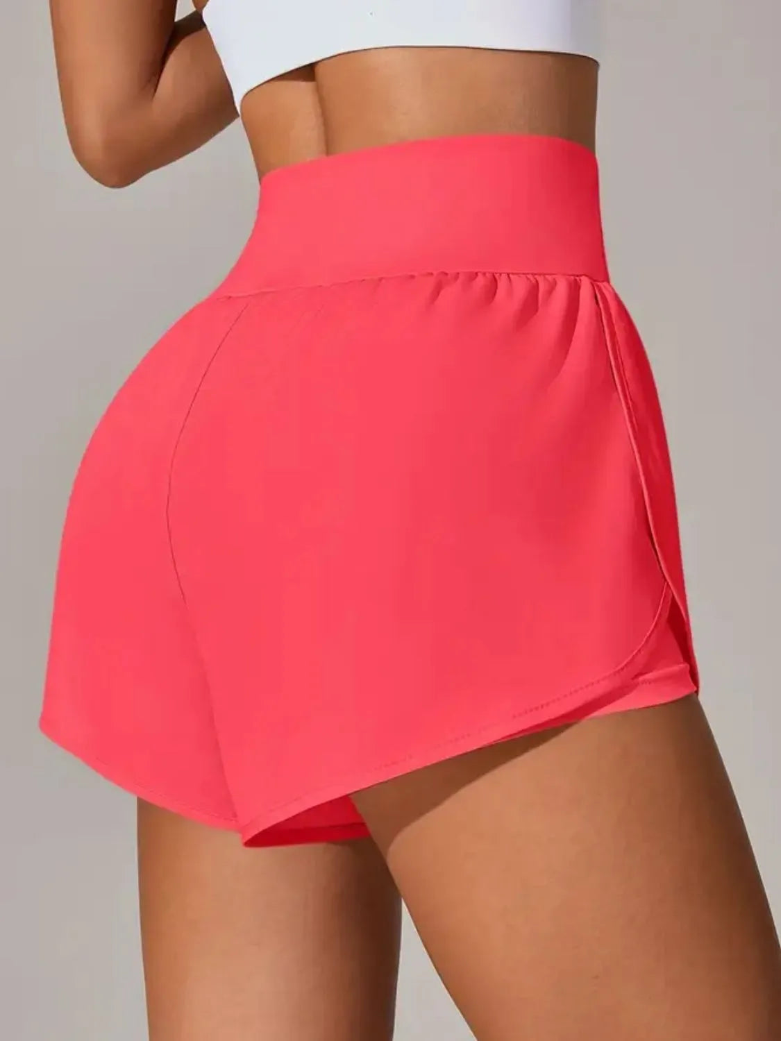 Pocketed High Waist Active Shorts - cas7m