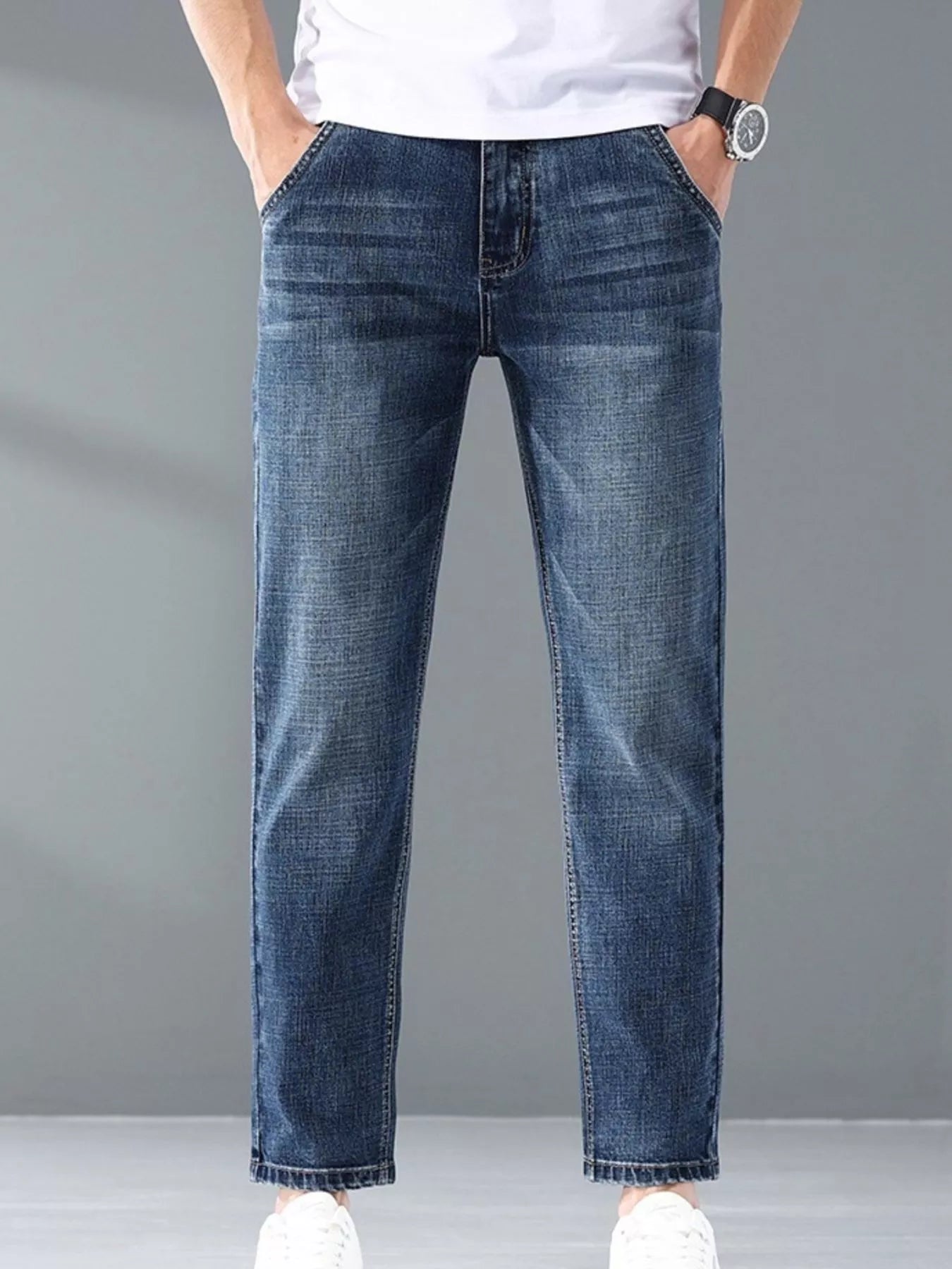 Men's Wash Straight Leg Jeans - cas7m