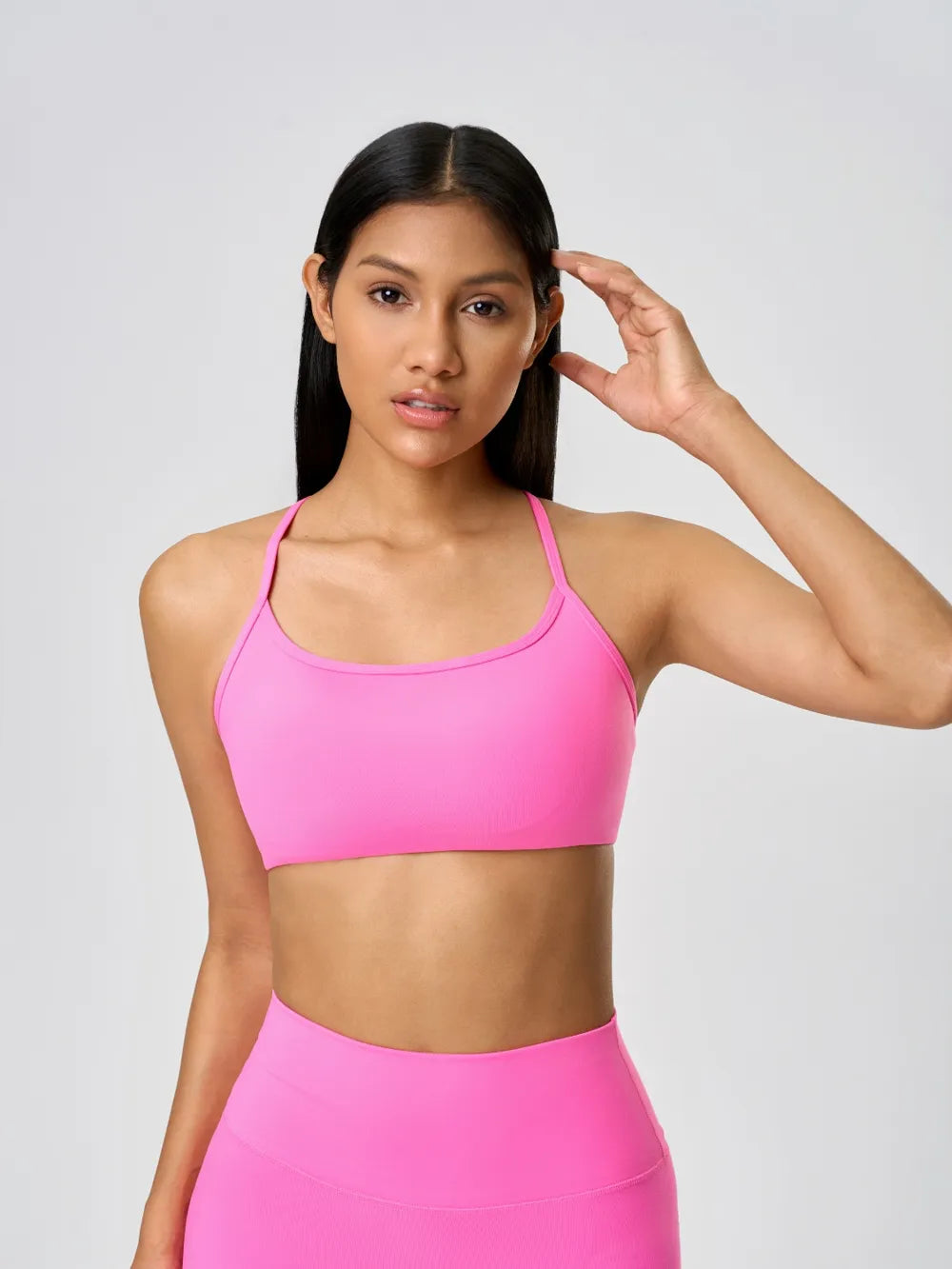 Millennia Crisscross Back Scoop Neck Active Cami with Detachable Chest Pads - cas7m