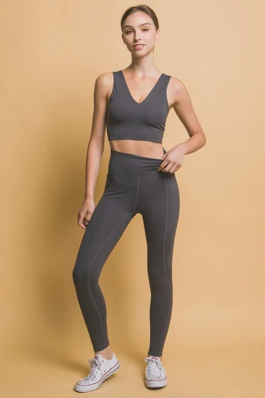 Love Tree High Waist Leggings with Side Pockets - cas7m