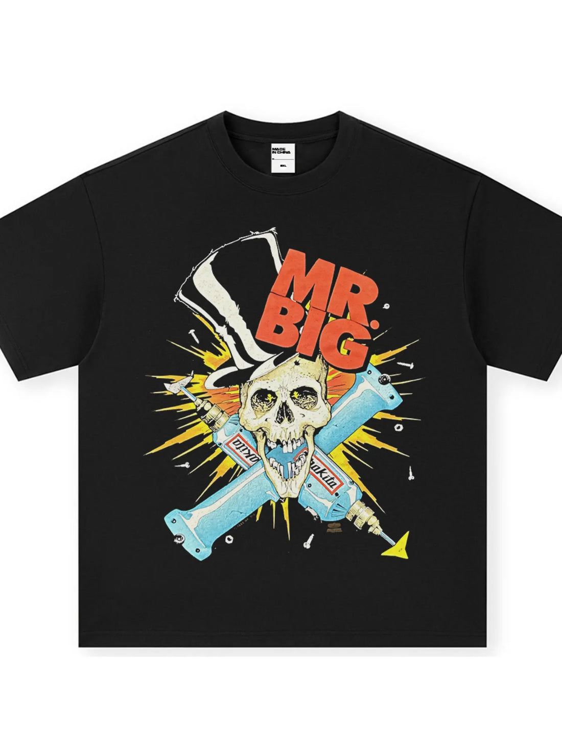 Men's Mr. Big Skull Graphic Vintage Wash T-Shirt - cas7m