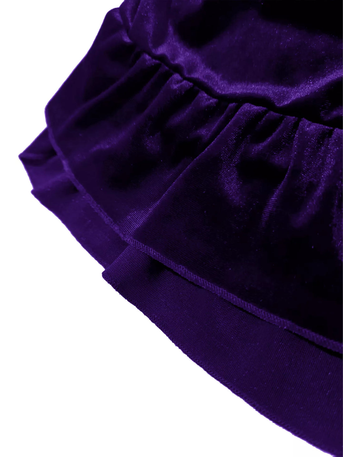 Plus Size Ruffled Velvet Elastic Waist Skirt - cas7m