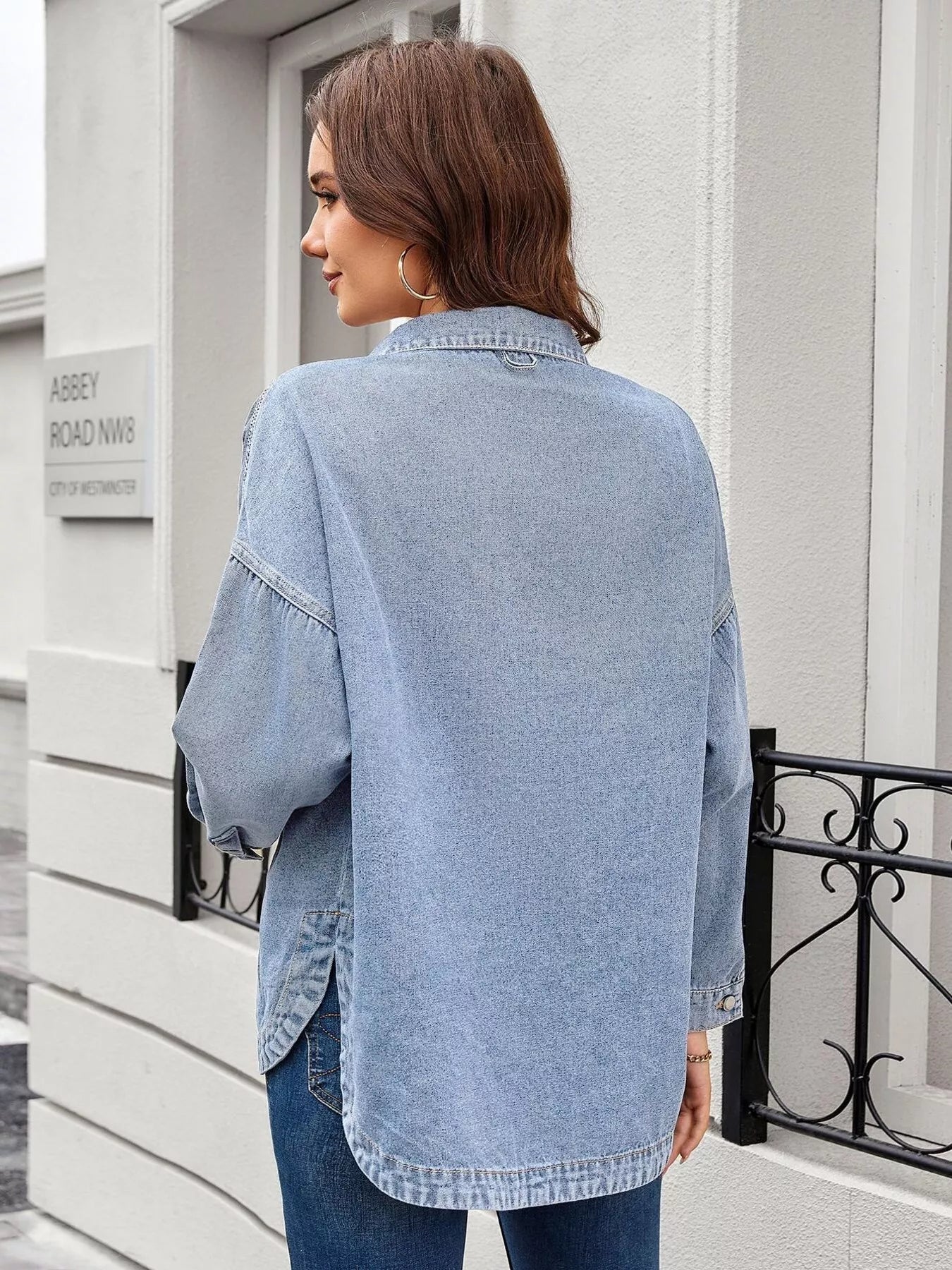 Vintage Wash Button-Down Denim Jacket - cas7m