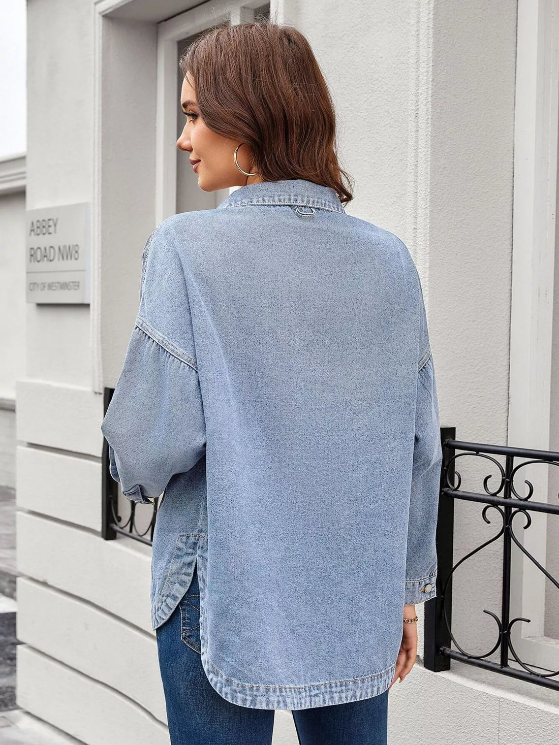 Vintage Wash Button-Down Denim Jacket - cas7m