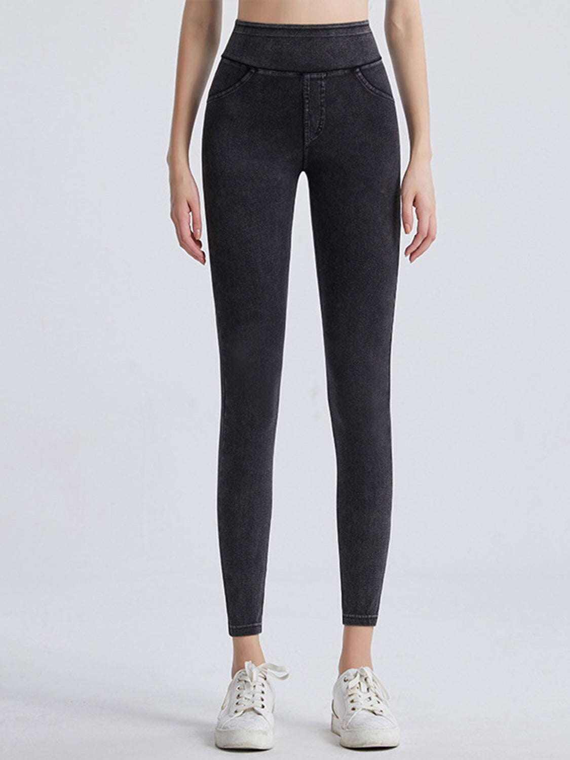 Wide Waistband Sports Leggings - cas7m