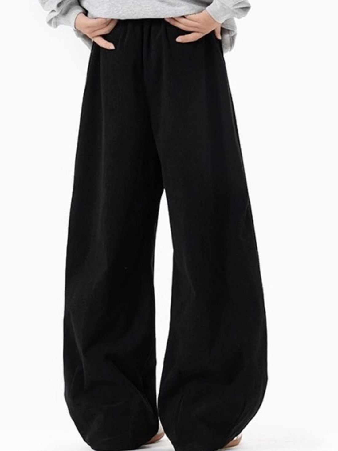 Men's Plus Size Pleated Detail Wide Leg Pants - cas7m