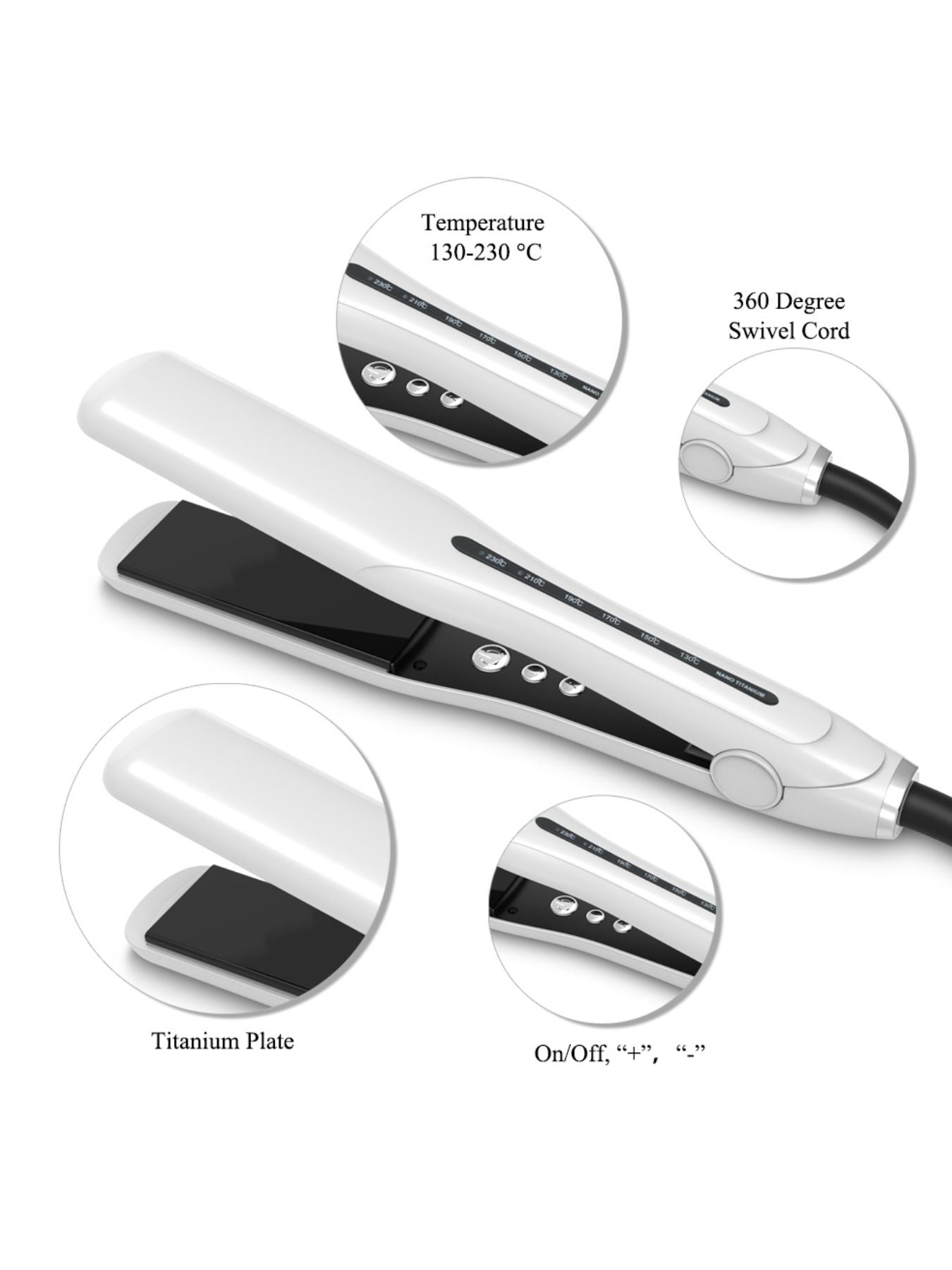 QuickHeat Pro Hair Straightener for Flawless Styles Anywhere - cas7m